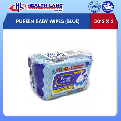PUREEN BABY WIPES (BLUE) 30'Sx2
